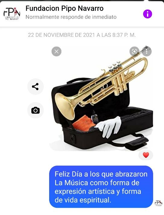 Publicación de la FPN celebrando el Día del Músico.